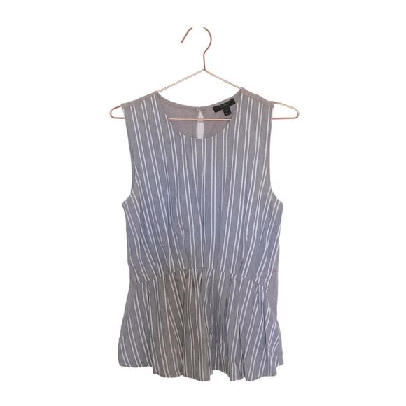 J Crew Striped Front Cinched peplum Tank Top size small - Picture 1 of 6